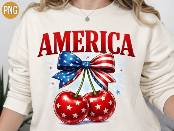 Download America Red Cherries Bow Graphic PNG - Red cherries Collection