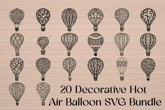 Download Ornamental Hot Air Balloon SVG - Premium Bundle