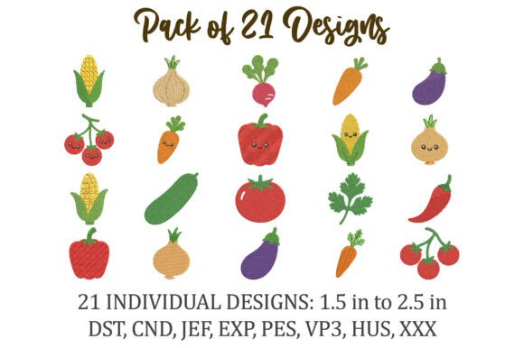 Download Mini Vegetable Embroidery Bundle - Premium Resources