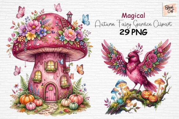 Download Magical Autumn Fairy Garden Clipart PNG - Magical Collection