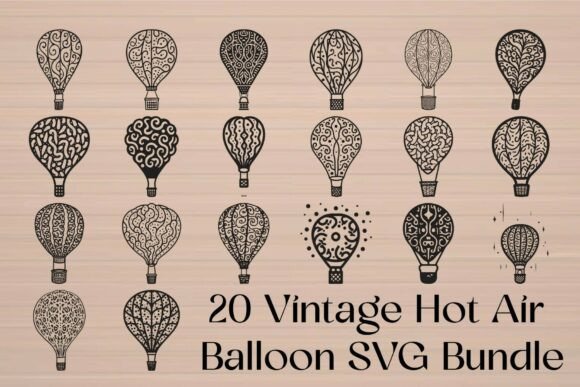 Download Vintage Hot Air Balloon SVG Bundle - Premium Resources