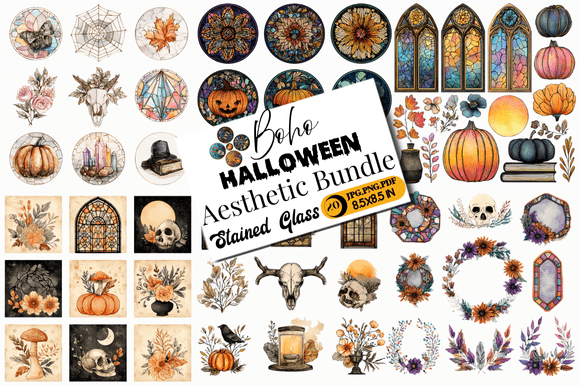 Download Boho Halloween Aesthetic Bundle Stained - Aesthetic bundle Collection